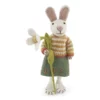 Gry & Sif Hasenfamilie „weißer Hase mit Pullover, Rock und Schneeglöckchen“ H27cm