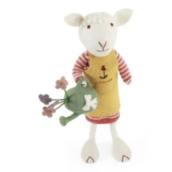 Gry & Sif Schaffamilie „weißes Schaf mit Gießkanne und Blumen“ H60cm
