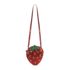 Konges Sløjd Glitzer-Schultertasche Erdbeere für Kinder „Tut / Barbados Cherry“