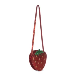 Konges Sløjd Glitzer-Schultertasche Erdbeere für Kinder „Tut / Barbados Cherry“