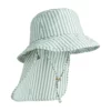 Liewood Kinder-Anglerhut Damona „Stripe Peppermint : Crisp white“, Seersucker, Nackenschutz