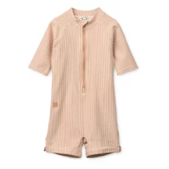 Liewood Max Schwimm-Jumpsuit „ Pale tuscany : Creme de la creme“, Seersucker