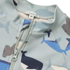 Liewood Max Schwimm-Jumpsuit „Shark / Dove blue“