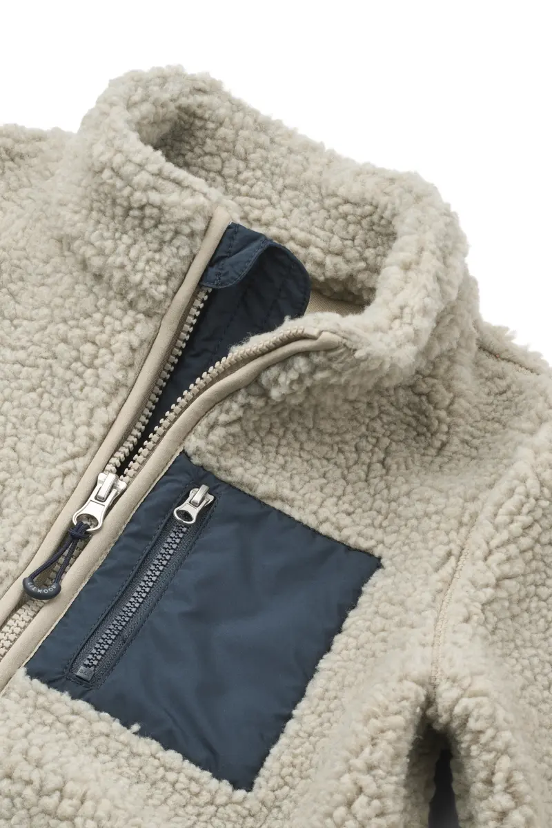Liewood Nolan Sherpa Jacke für Kinder „Nebelrau“