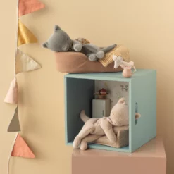 Maileg Kuscheltier schlafendes Kätzchen, Plüsch, Grau, 35cm