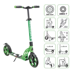 Six Degrees Aluminium Scooter 205 mm - Hellgrün