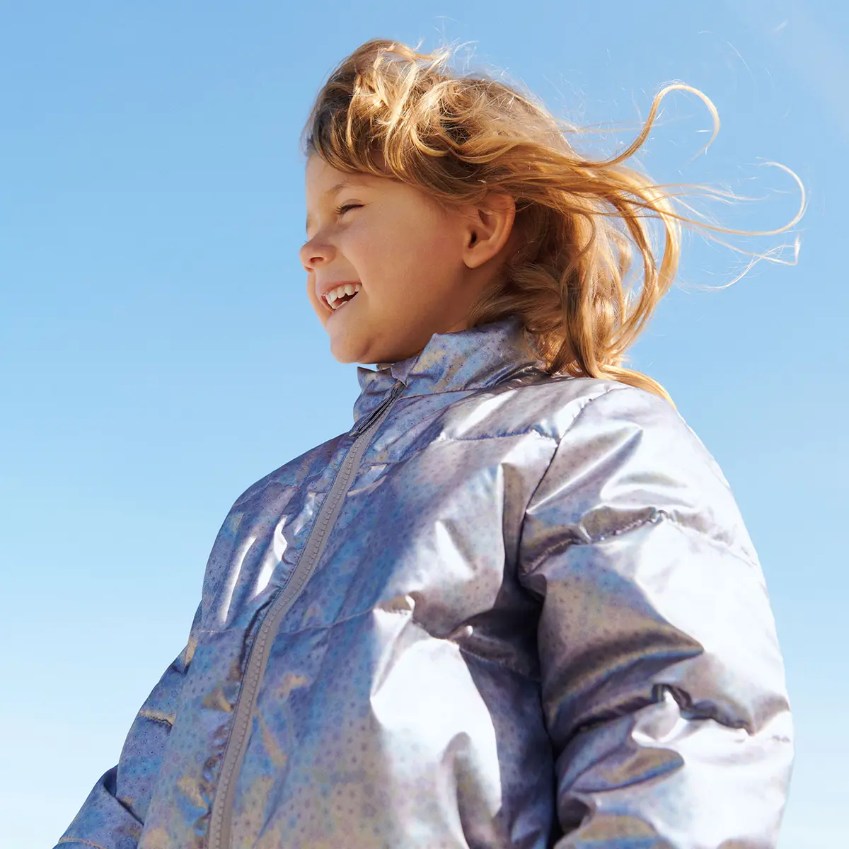 Wheat leichte Puffer Jacke Ullu „Silver Sky Flower“