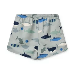 Liewood Aiden Kinder-Badeshorts „Shark / Dove blue“