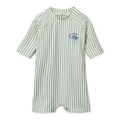 Liewood Baby Schwimm-Jumpsuit Thor „Peppermint / Sandy“, Seersucker, UV 40+