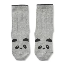 Liewood Baumwollsocken-Set Silas „Panda grey melange“