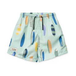 Liewood Duke Kinder-Badeshorts „Boards : Light peppermint“
