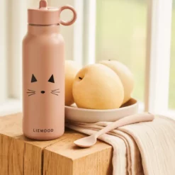 Liewood Falk Edelstahl Trinkflasche „Cat dark rose 350ml, Medium 1