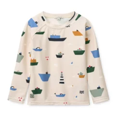 Liewood Noah Langarm-Schwimm-T-Shirt „Sailing / Sandy“, UV 40+