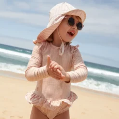 Liewood Sille Langarm-Badeanzug für Kinder „Pale tuscany : Creme de la creme“
