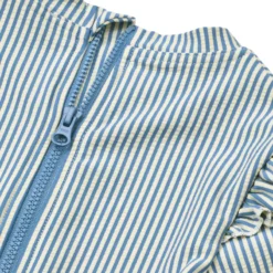 Liewood Sille Langarm-Badeanzug für Kinder „Riverside / Creme de la creme“, Seersucker
