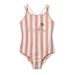 Liewood Suna Kinder-Badeanzug „Coral blush / creme de la creme stripe“ UV40+