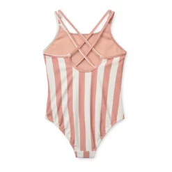 Liewood Suna Kinder-Badeanzug „Coral blush / creme de la creme stripe“ UV40+