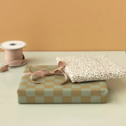 Maileg Geschenkpapier „Kariert Mint / Ocker“
