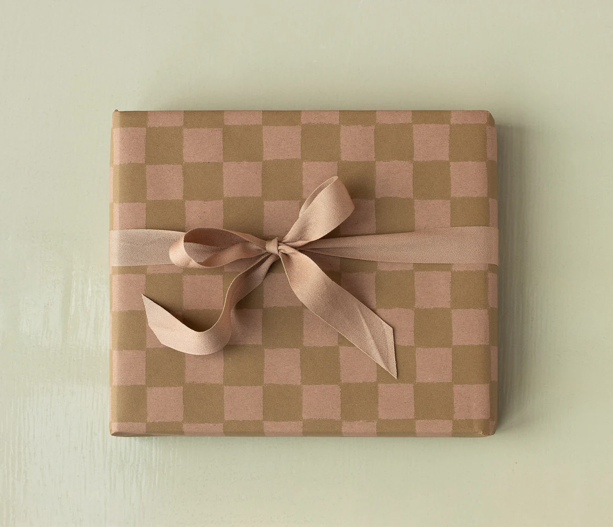 Maileg Geschenkpapier „Kariert Rose / Ocker“, 10m x 55cm