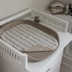 Sebra Musselin Wickelunterlagen 2er-Set „Cream stripe“
