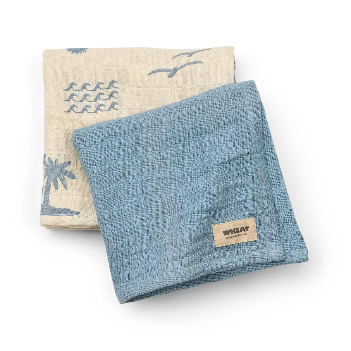 Wheat Musselin Tücher-Set Kaya „Faded Denim“