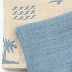 Wheat Musselin Tücher-Set Kaya „Faded Denim“