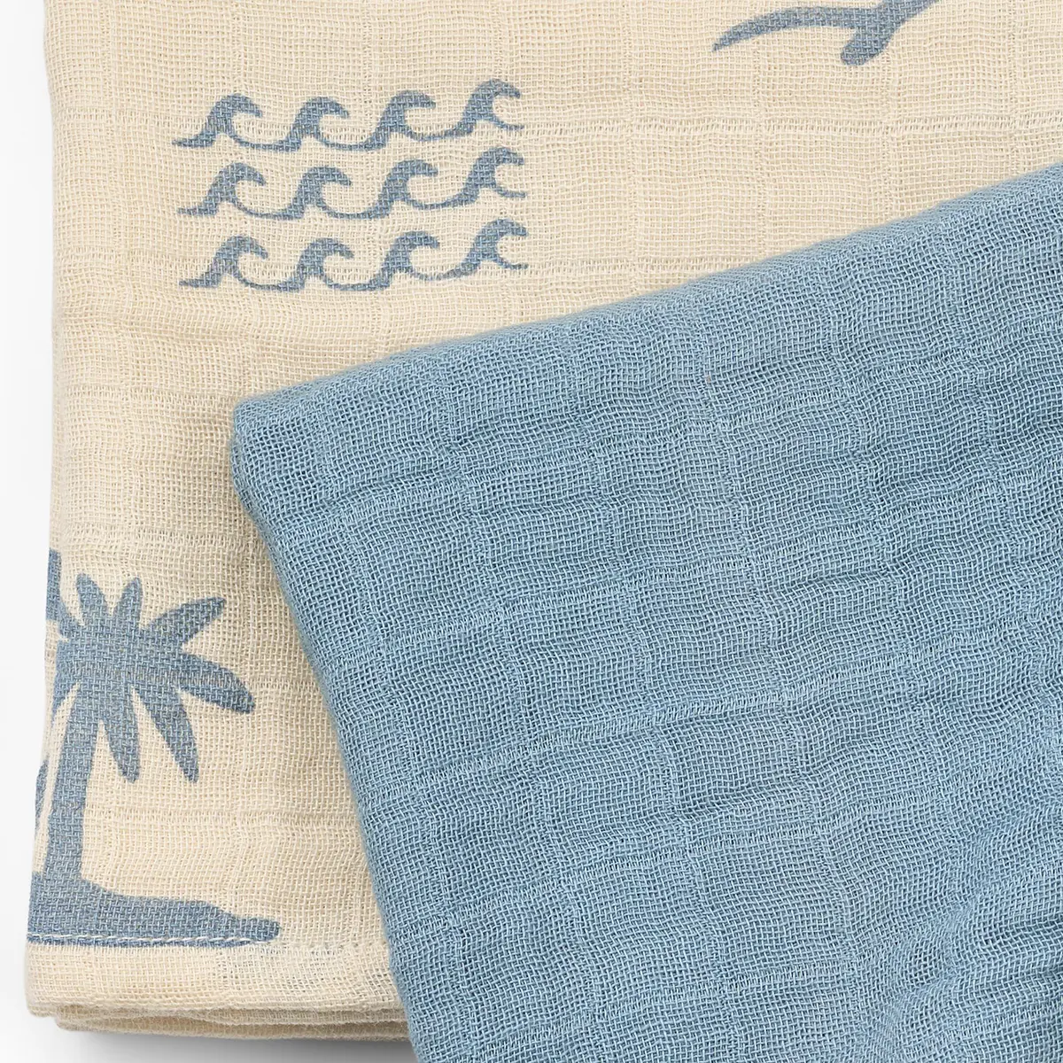 Wheat Musselin Tücher-Set Kaya „Faded Denim“