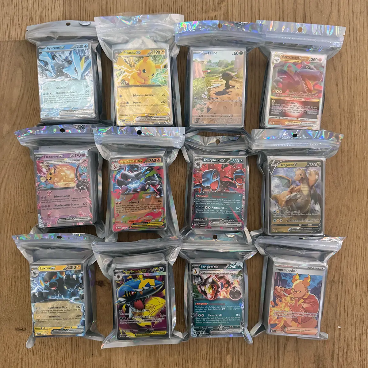 Pokemon Überraschungsset / Mystery Pack mit 100 dt. Karten inkl. EX-/V-Karten und 10 Holos