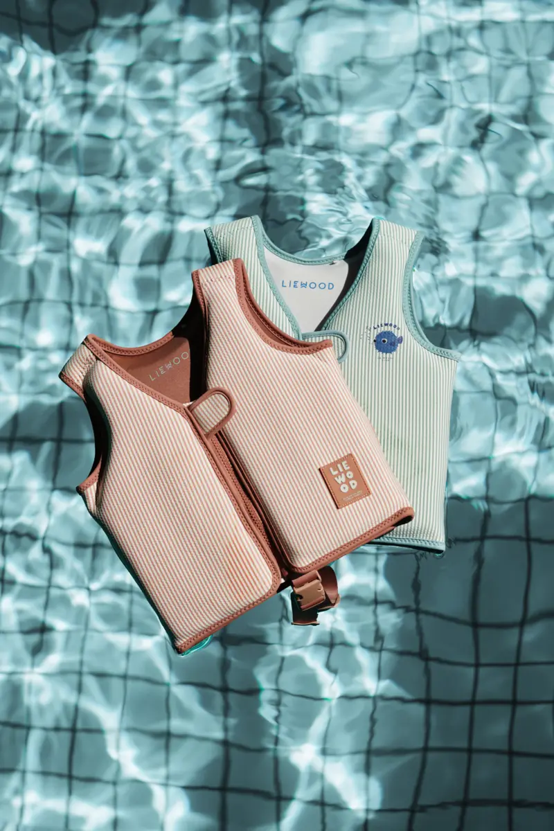 Liewood Dove Kinder-Schwimmweste „Riverside / Creme de la creme“ aus gestreiftem Seersucker-Stoff, Gr. 11-30 kg – Bild 8