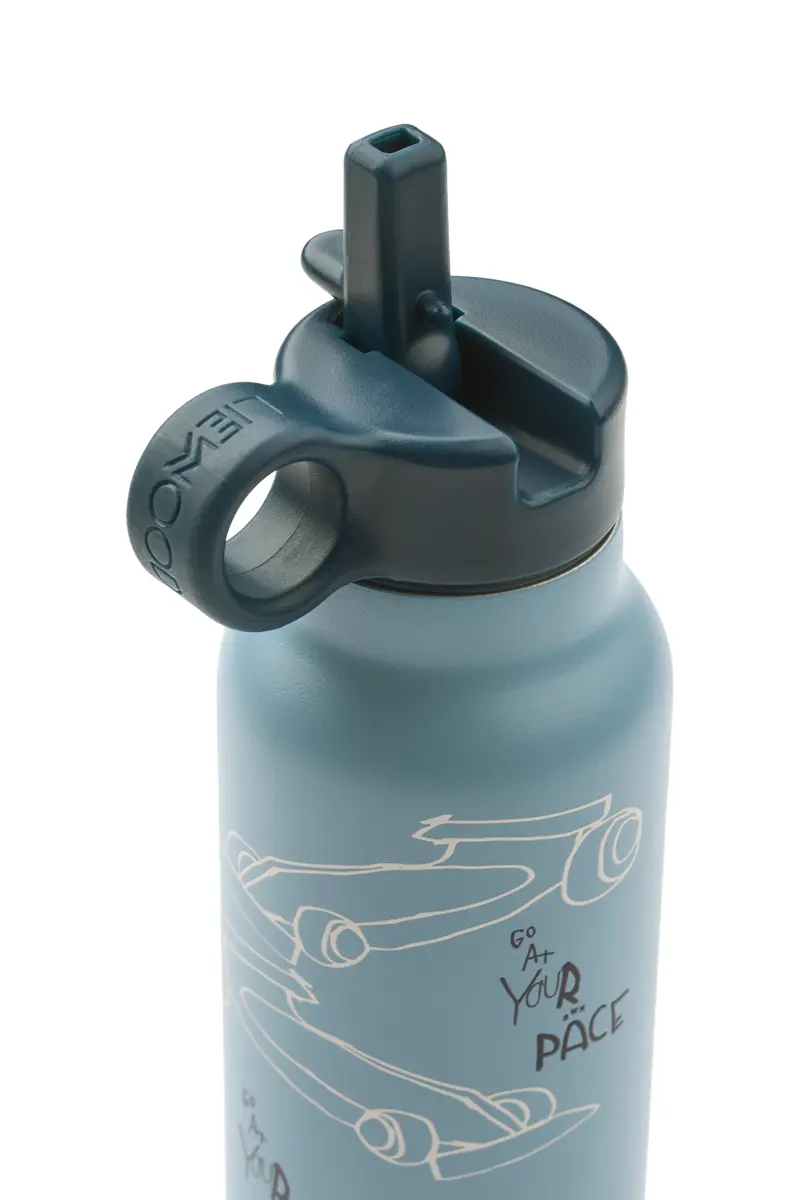 Liewood Falk Edelstahl Trinkflasche „Race cars / Beach blue" 350ml, Medium
