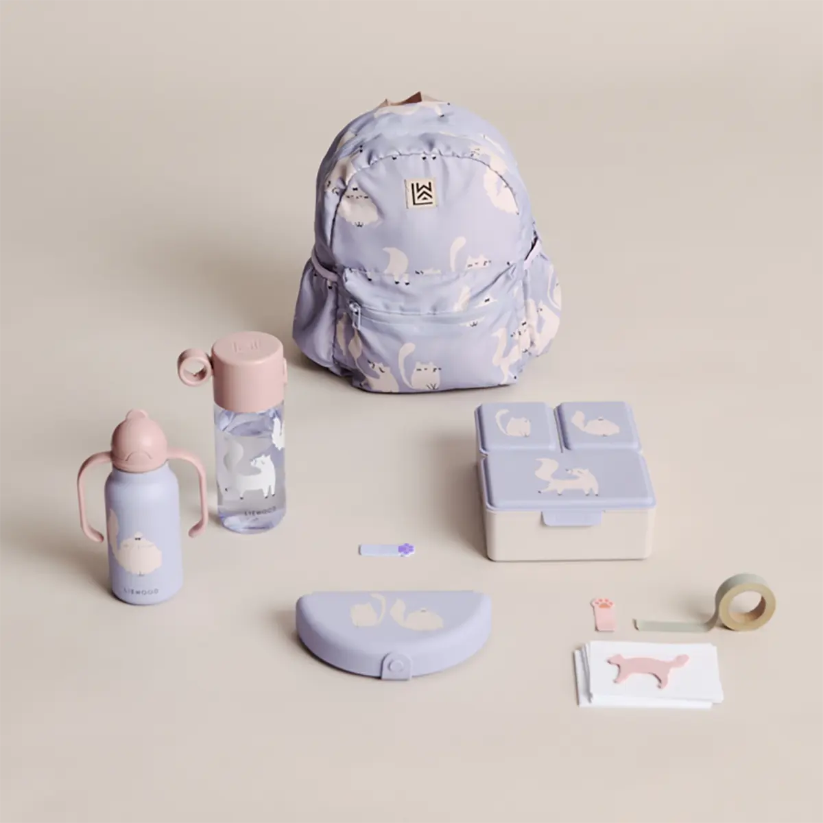 Liewood Rucksack Andreas „Cat / Warm lilac“ für Kita bis Vorschule