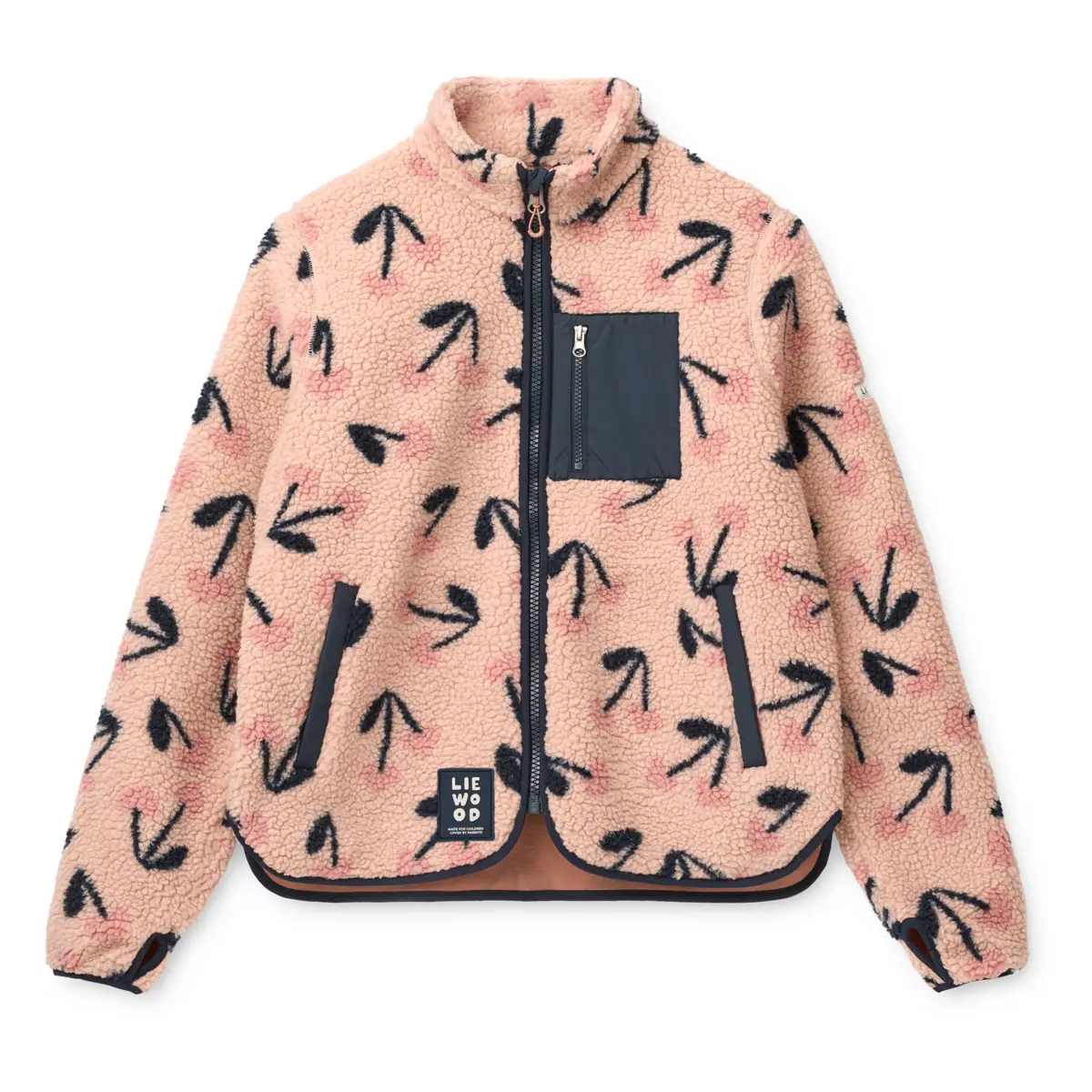 Liewood Sherpa Erwachsenen Jacke Nelson „Mega Cherry heart / Rosey“