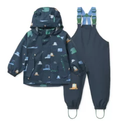 Liewood Softshell Regenbekleidungs-Set Manu „Cars / Classic navy“