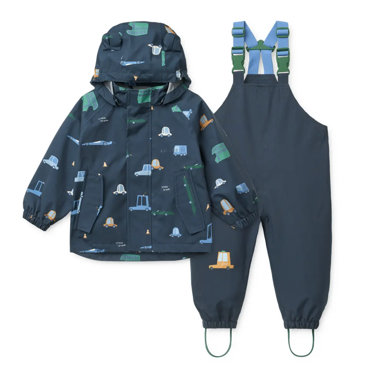Liewood Softshell Regenbekleidungs-Set Manu „Cars / Classic navy“