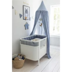 Sebra Bettnestchen „Dusty blue“, Bio-Kapokfüllung, L360cm