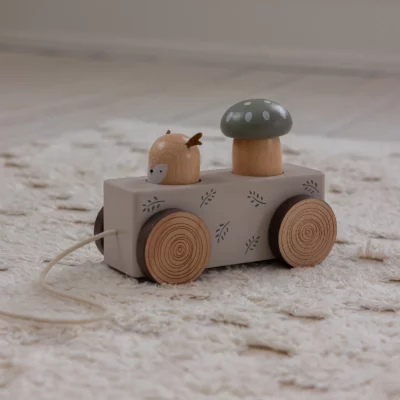 Sebra Nachziehtier mit Pop-up-Figuren, Woodland