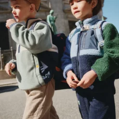 Liewood Nolan Sherpa Jacke für Kinder „Classic navy / Multi mix“