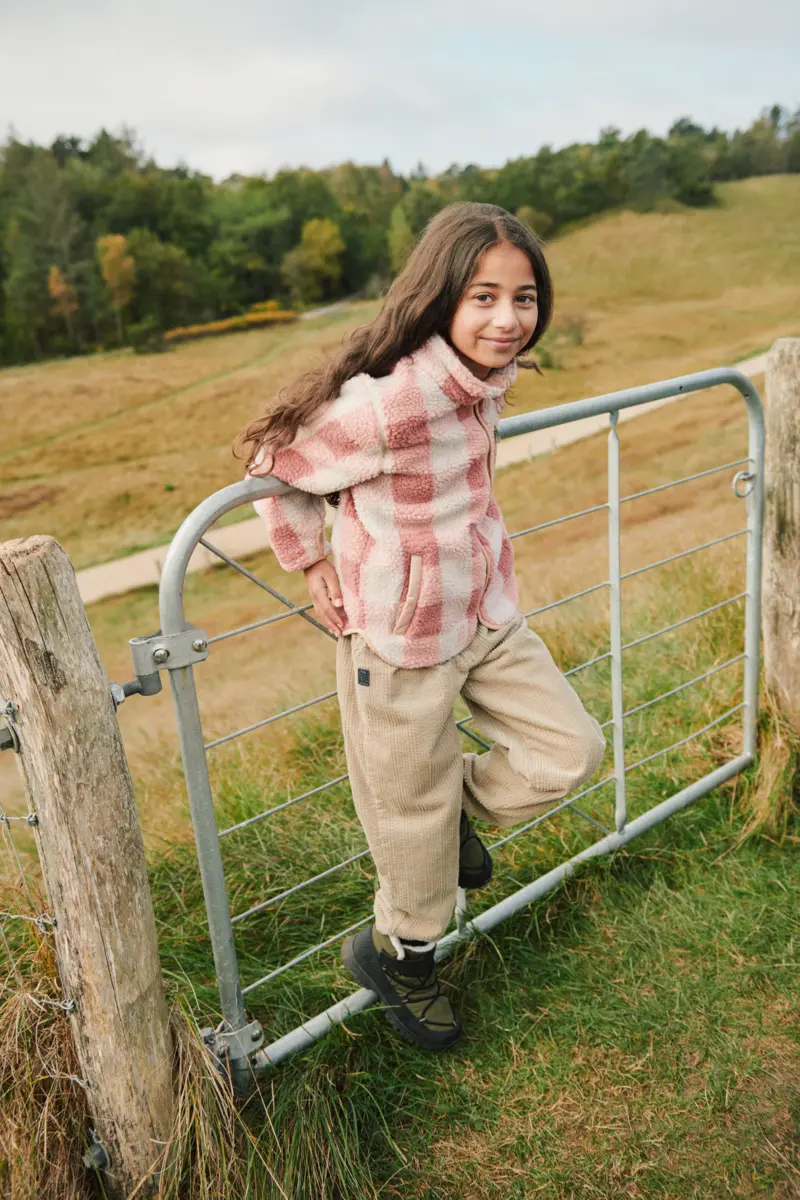 Liewood Nolan Sherpa Jacke für Kinder „Mega Check : Rose blush“