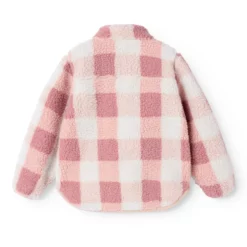 Liewood Nolan Sherpa Jacke für Kinder „Mega Check : Rose blush“
