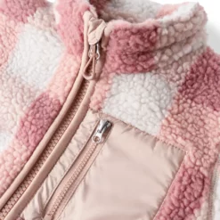 Liewood Nolan Sherpa Jacke für Kinder „Mega Check : Rose blush“