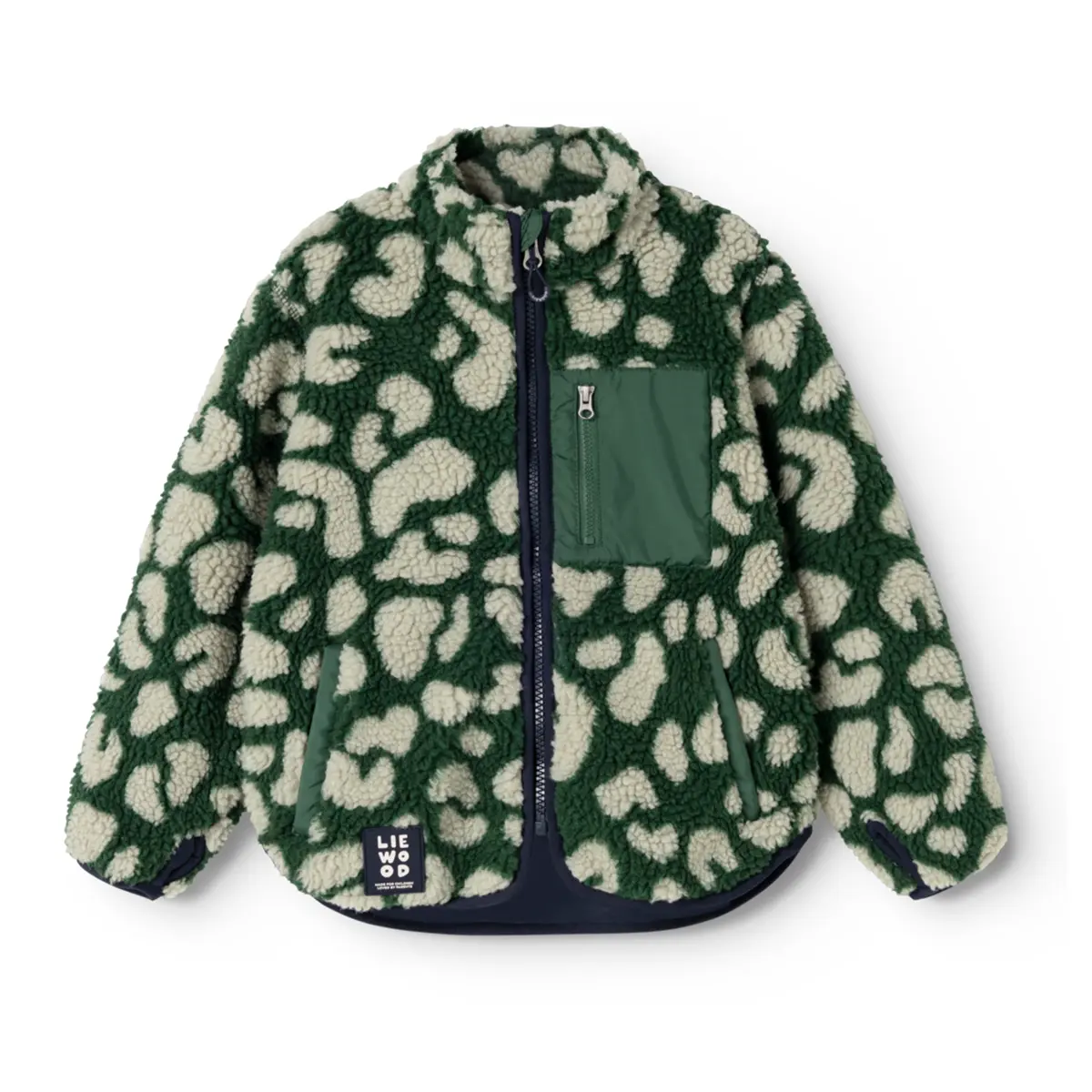 Liewood Nolan Sherpa Jacke für Kinder „Mega leo / Garden green“