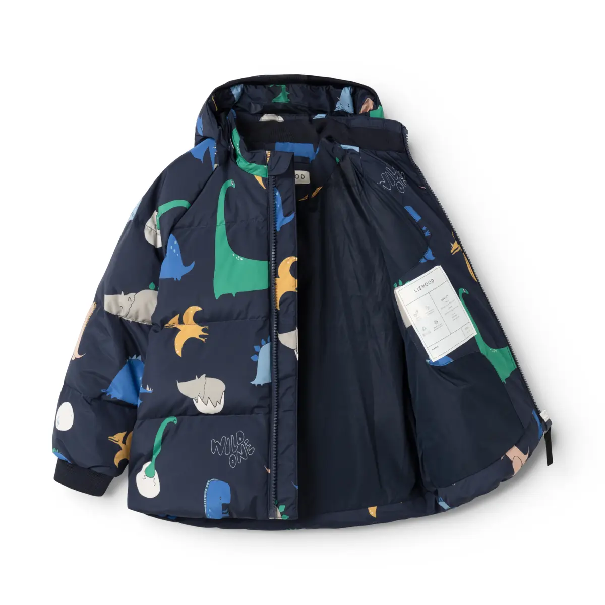 Liewood Polle Daunenjacke für Kinder „Dino roar / Classic navy“