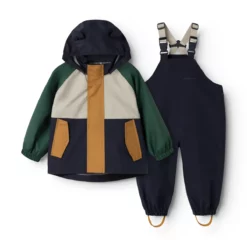 Liewood Softshell Regenbekleidungs-Set Manu „Garden green multi mix“