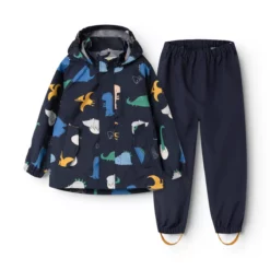 Liewood Softshell Regenbekleidungs-Set Pedia „Dino roar / Classic navy“