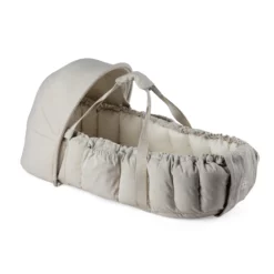 Sebra 3-in-1 Baby Nestchen mit Verdeck „Beige melange“, Bio-Kapokfüllung, L72cm
