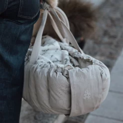 Sebra 3-in-1 Baby Nestchen mit Verdeck „Beige melange“, Bio-Kapokfüllung, L72cm