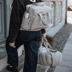 Sebra 3-in-1 Baby Nestchen mit Verdeck „Beige melange“, Bio-Kapokfüllung, L72cm