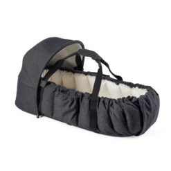 Sebra 3-in-1 Baby Nestchen mit Verdeck „Grey melange“, Bio-Kapokfüllung, L72cm