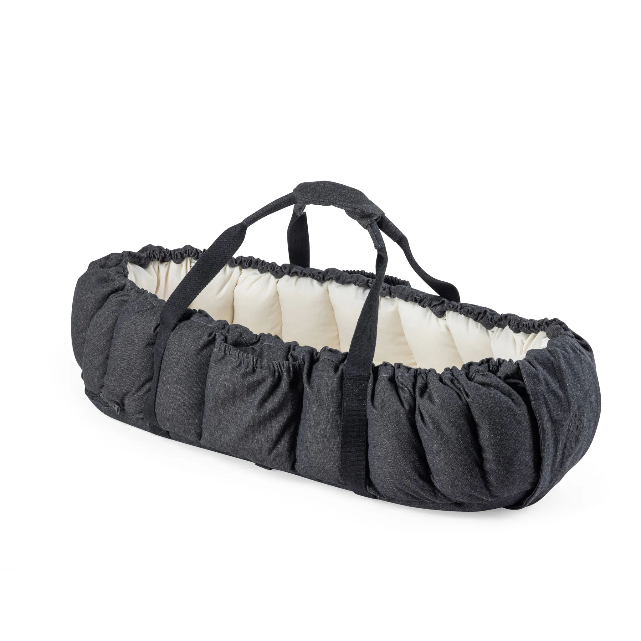 Sebra 3-in-1 Baby Nestchen „Grey melan“, Bio-Kapokfüllung, L72cm