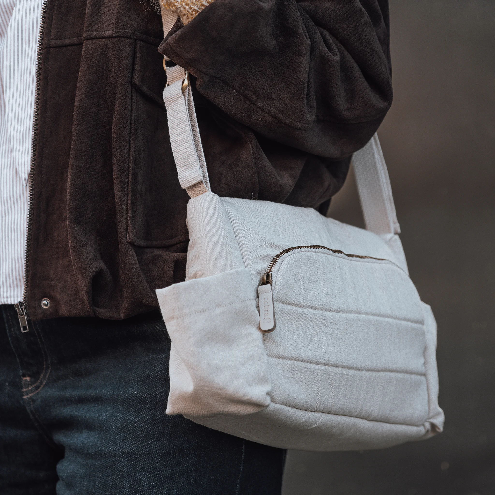 Sebra On-the-go Mini Wickeltasche „Morning beige melange“
